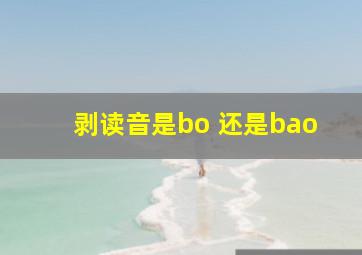 剥读音是bo 还是bao